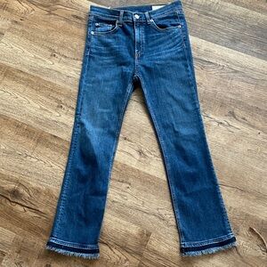 Rag & Bone Ankle Cropped Fray Jeans Womens 26